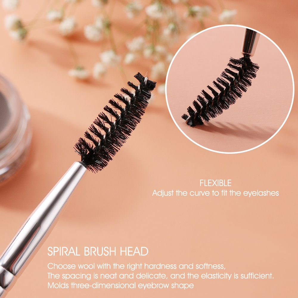 BEILI professional single double end angle eyebrow eyelash makeup brush high quality eyebrow pencil eyeliner brush