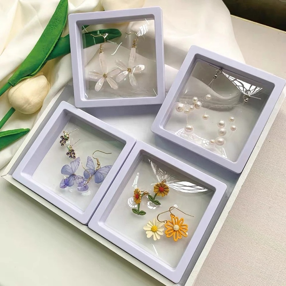 Manufacture PE Film Transparent Earrings Ring Box Dustproof Anti-Scratch Anti-Oxidation Bracelet Storage Box Jewelry Packaging