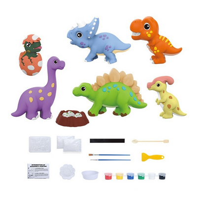 2023 Children's handmade diy plaster doll coloring paint 6 theme optional dinosaur space girl set educational toys