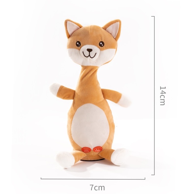 Plush talking fox monkey swing singing dancing children cartoon cute animals soothe electricity holiday gifts toys