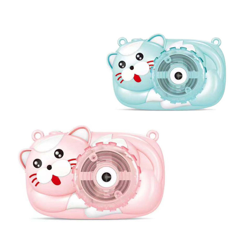 Wholesale children's electricity cartoon bubble camera cute fun cat modeling blowing bubbles light music plastic gift toys