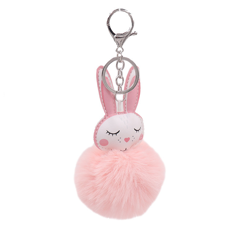 High Quality Keychain Cute Long Ears Rabbit Plush Bag Keychain Lady Bag Pendant Student Small Gift Plush Keychain