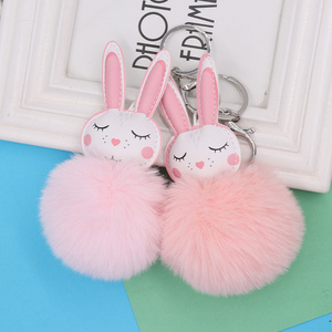 High Quality Keychain Cute Long Ears Rabbit Plush Bag Keychain Lady Bag Pendant Student Small Gift Plush Keychain