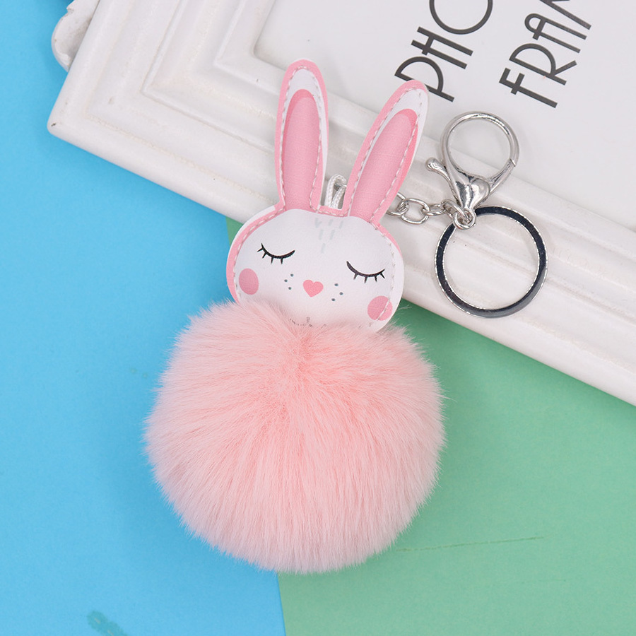 High Quality Keychain Cute Long Ears Rabbit Plush Bag Keychain Lady Bag Pendant Student Small Gift Plush Keychain