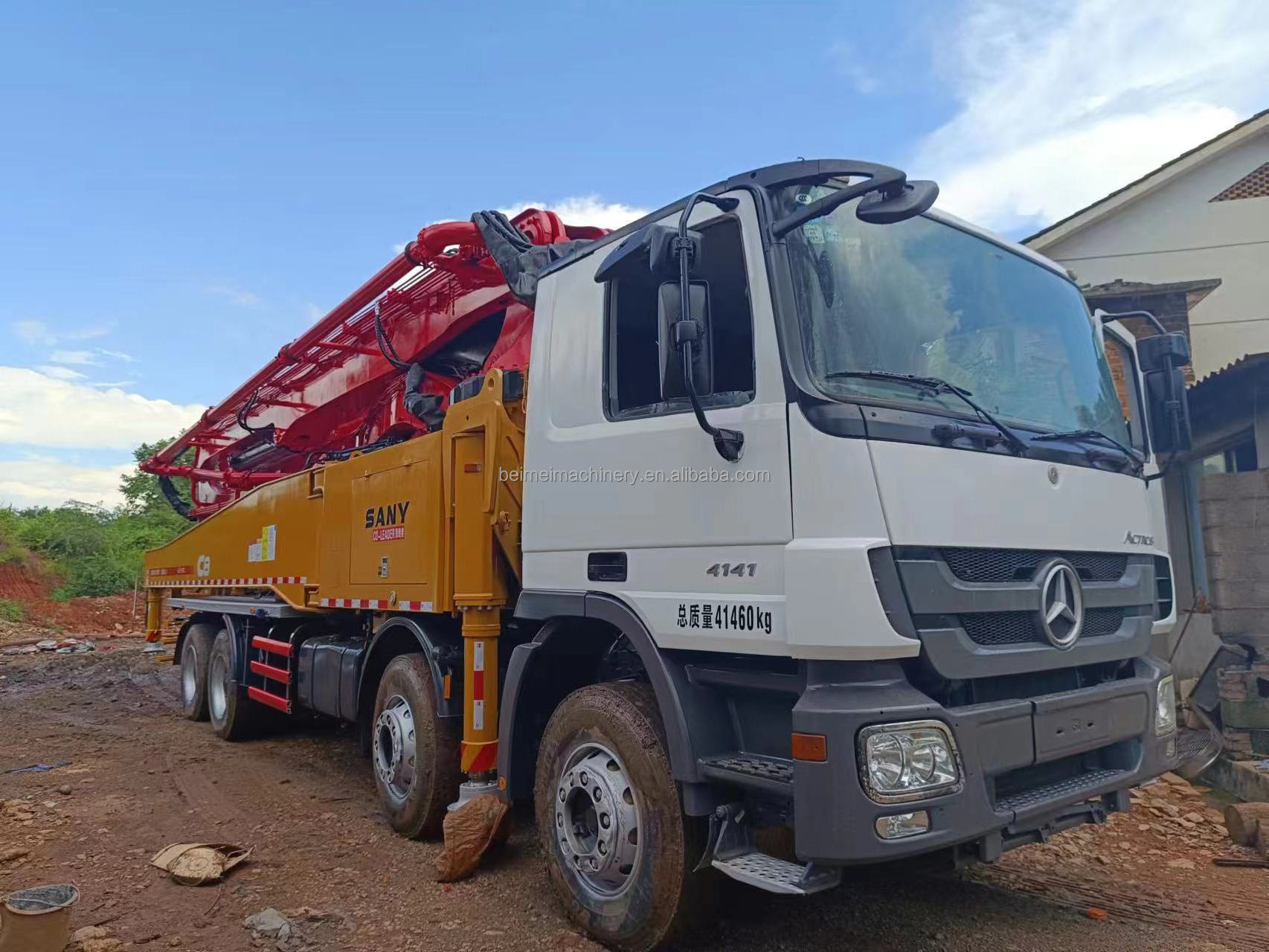 Second hand beton 2012 Sanny 52M Benz chassis used concrete pump truck