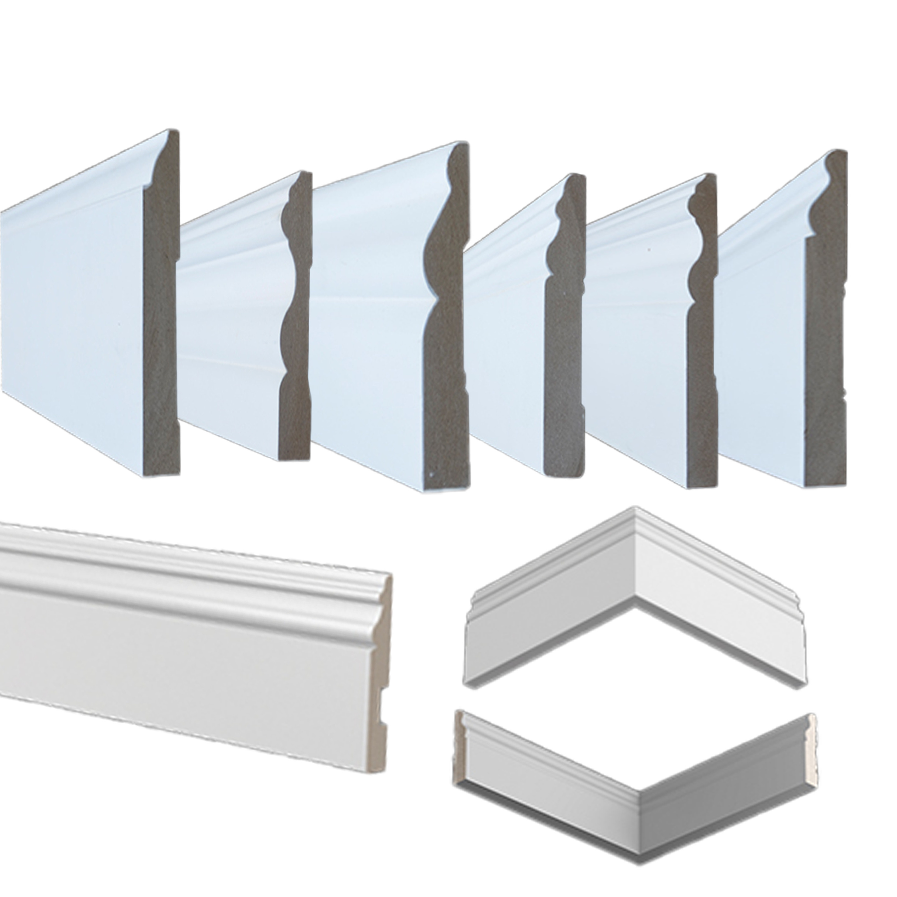 MDF crown moulding Baseboards Moulding crown moulding door stop Primed Interior Skirting Boards