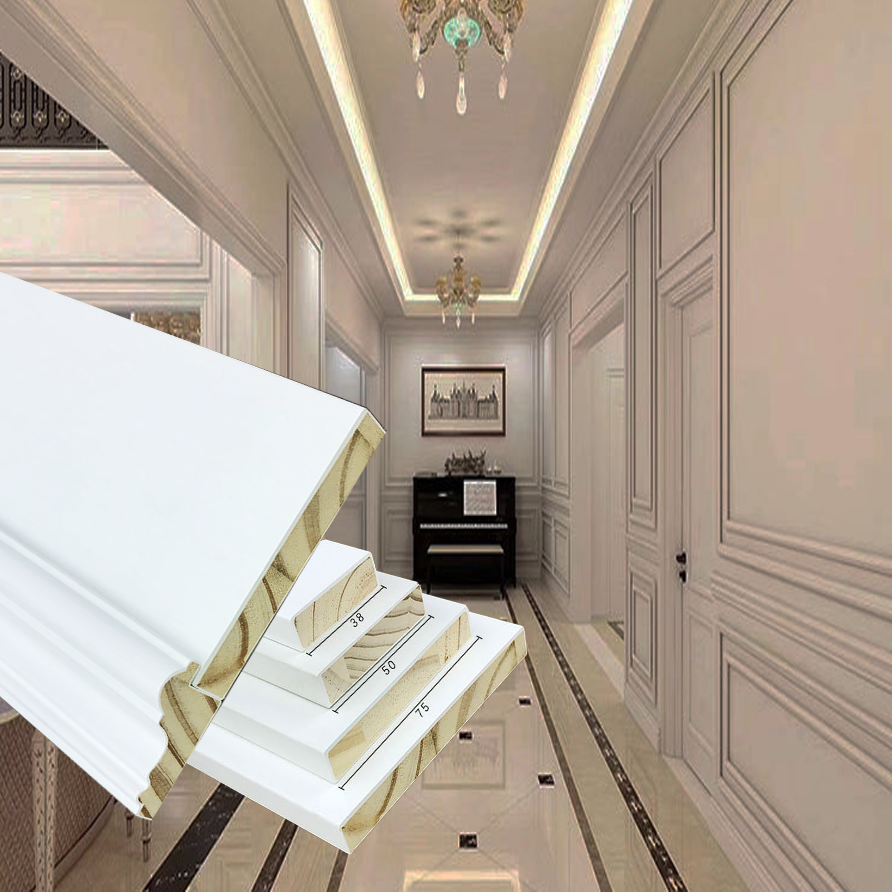 MDF crown moulding Baseboards Moulding crown moulding door stop Primed Interior Skirting Boards