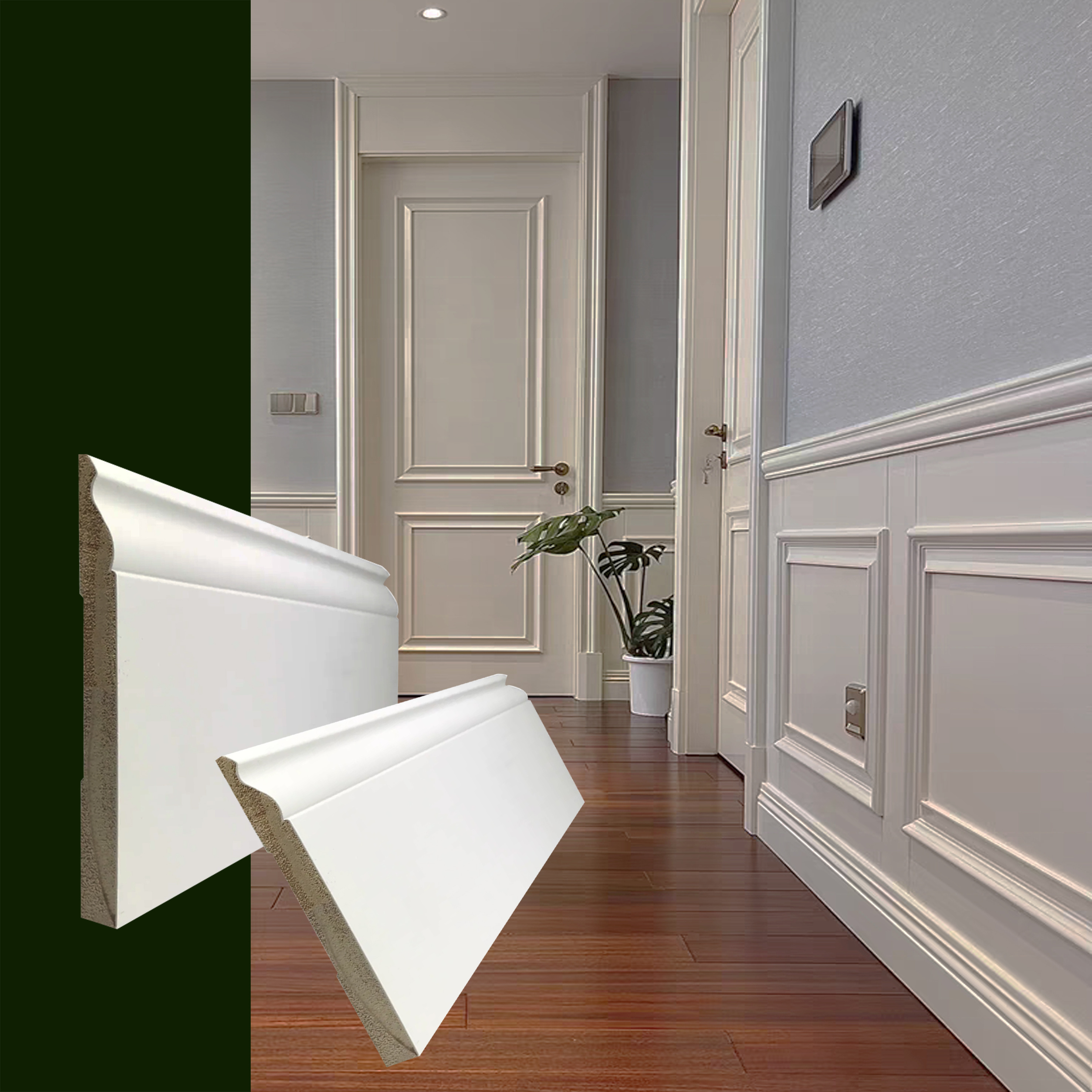 Factory Supply Baseboard Molding Ceiling Wood Trim Colonial Wood Mouldings For Fancy Design White Primed Moulding