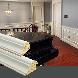 White Primed Wooden Crown Moulding Wall Decorative Panelsolid Wood Gypsum Bottom Cornice Molding