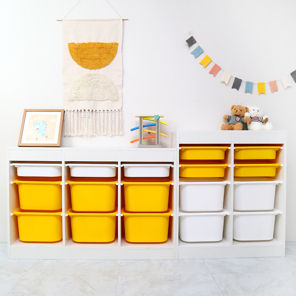 Six Layers White Toys Keys Shoes Clothes Storage Cabinet with Stackable PP Drawers for Home Kids Furniture Kindergarten