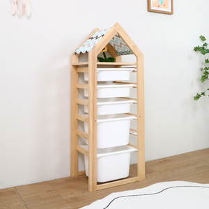 Children's Toy Storage Wood Rack Assembled 6 Layers Cabinet for Kindergarten Household Shelving Sorting Shelves