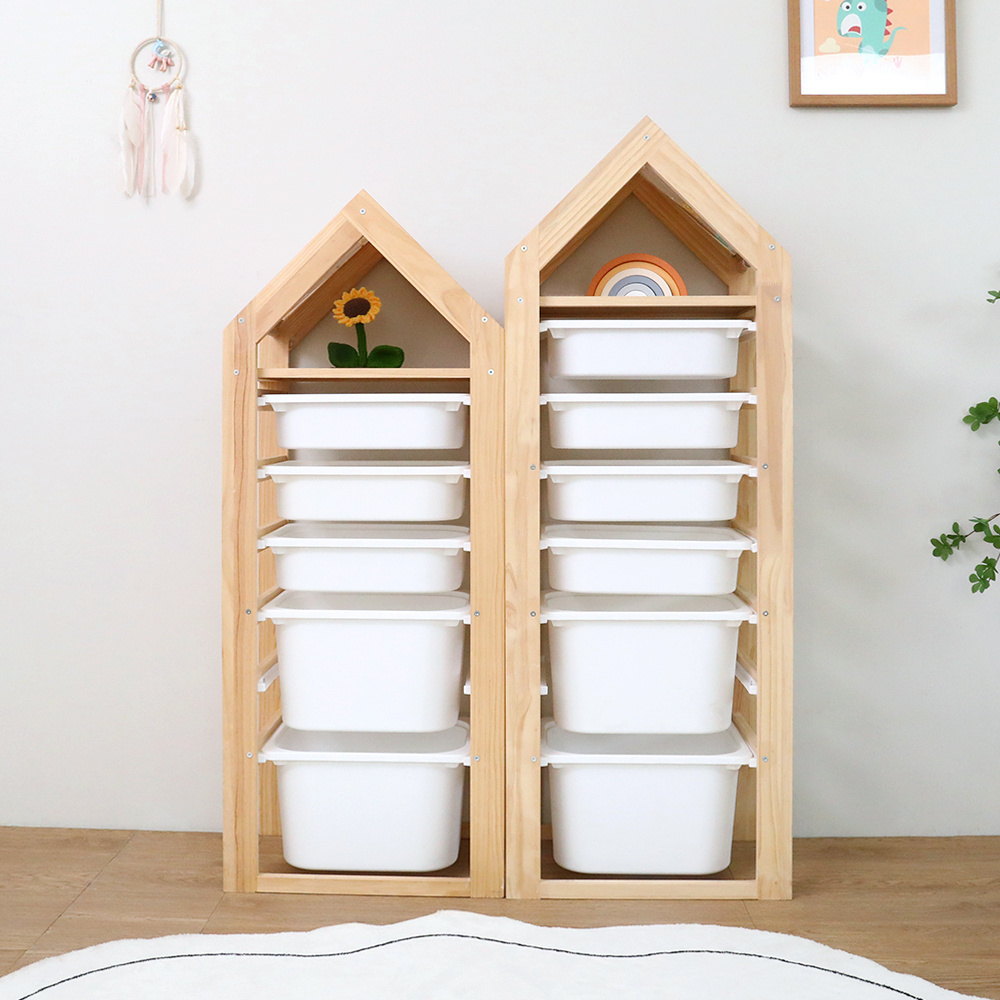 Children's Toy Storage Wood Rack Assembled 6 Layers Cabinet for Kindergarten Household Shelving Sorting Shelves