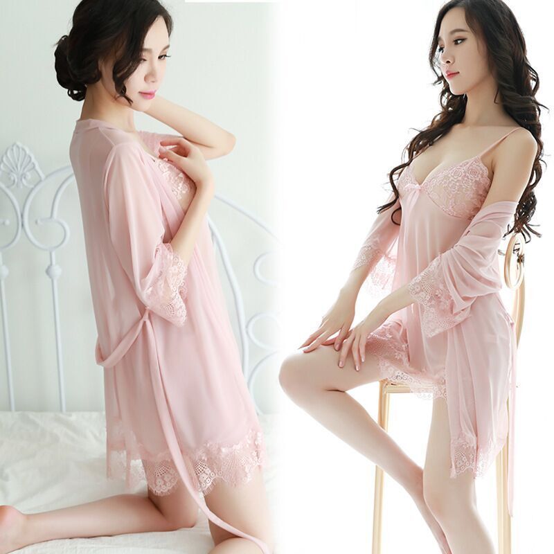 Wholesale Lady's Hot Sexy Nightdress Transparent Temptation Gauze Lace Nighty Skirts Home Wear Sleepwear Pajamas For Women