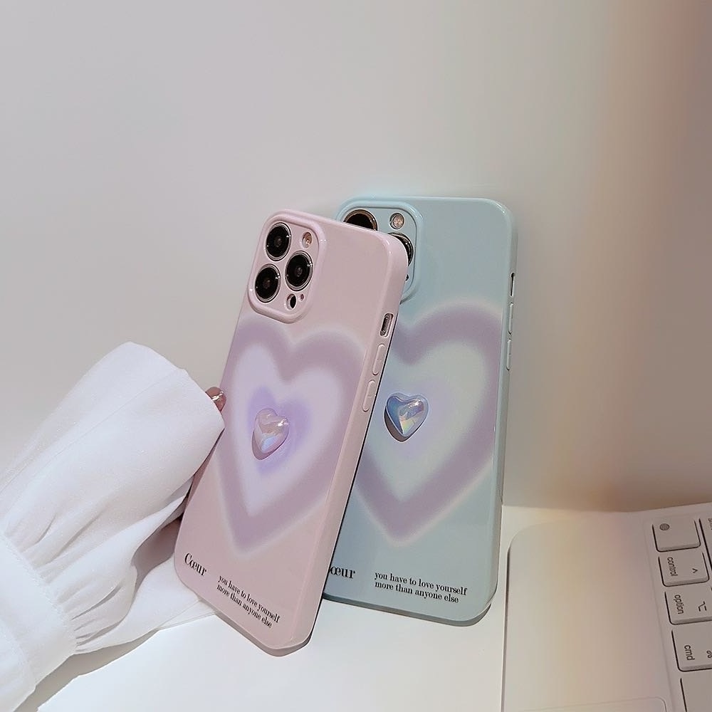 Love gradient electroplated mobile phone case