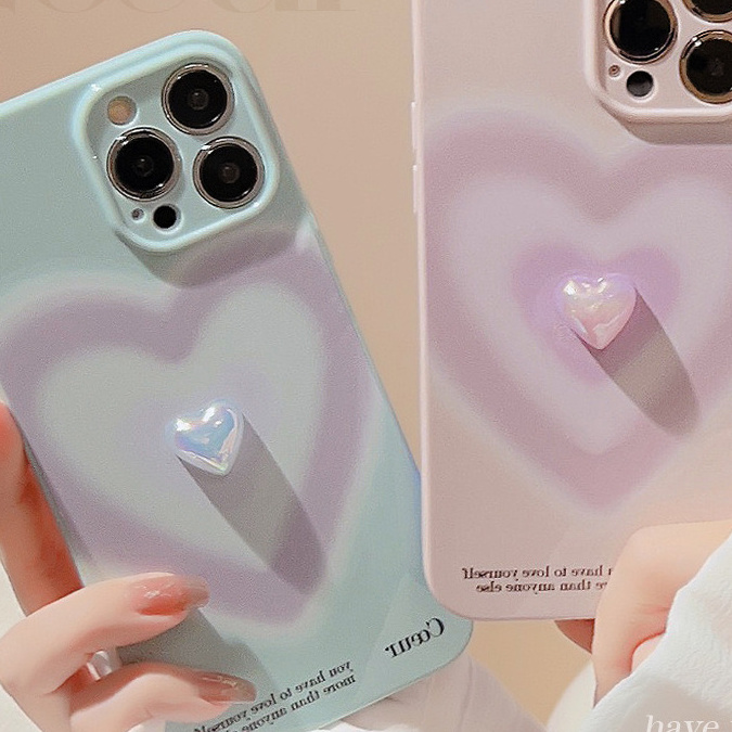 Love gradient electroplated mobile phone case