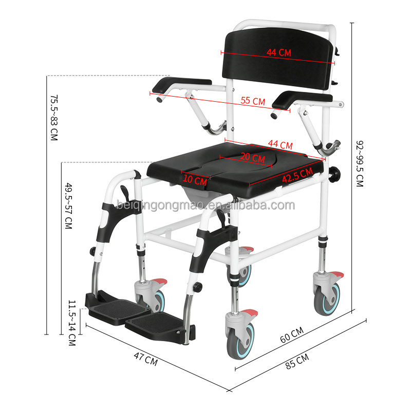 BQ8001A  Anti-Skid Metal Folding Commode Toilet Chair for Disabled Older Disable People Products steel Metal Commode Chair