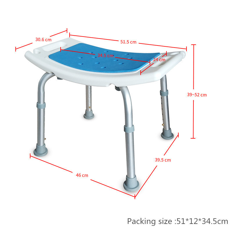 BQ201A China lower price aluminum height adjustable  Bathroom  shower chairs  with EVA seat pad for seniors and disabled