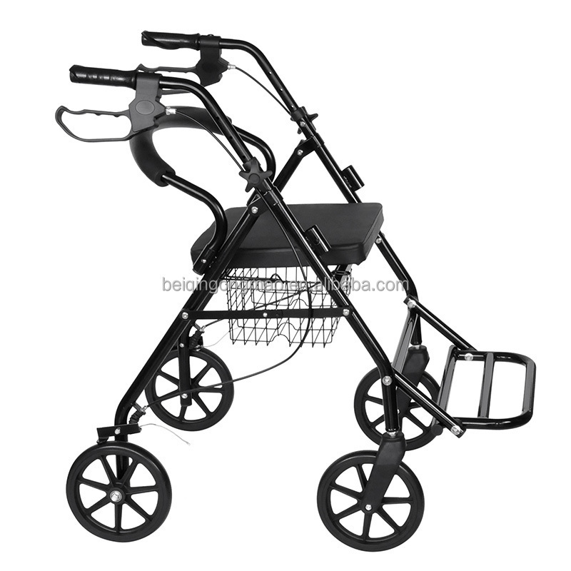 BQ3002B High Demand Outdoor Walker Folding For Elder Wheel Chair With Seat Disabled Shopping Aluminium Four Wheel Rollator