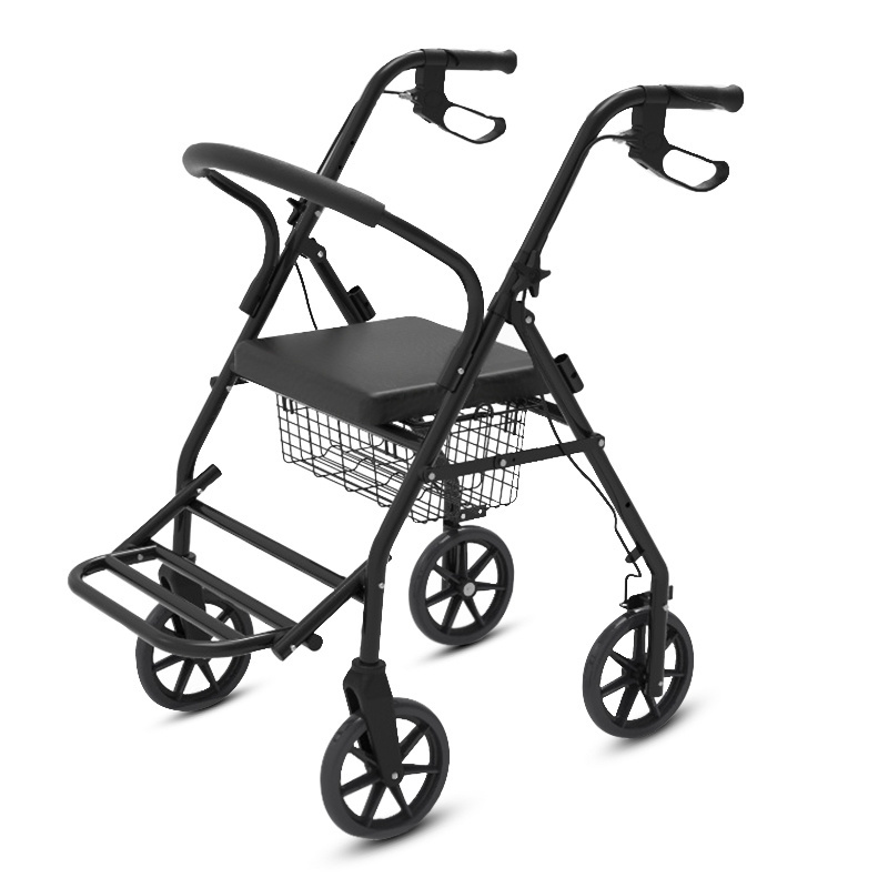 BQ3002B High Demand Outdoor Walker Folding For Elder Wheel Chair With Seat Disabled Shopping Aluminium Four Wheel Rollator