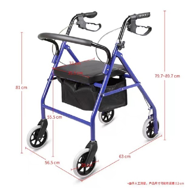 Professional New Olderly Walking Aids  Folding Portable Rollator Walker adult walker With Soft Seat