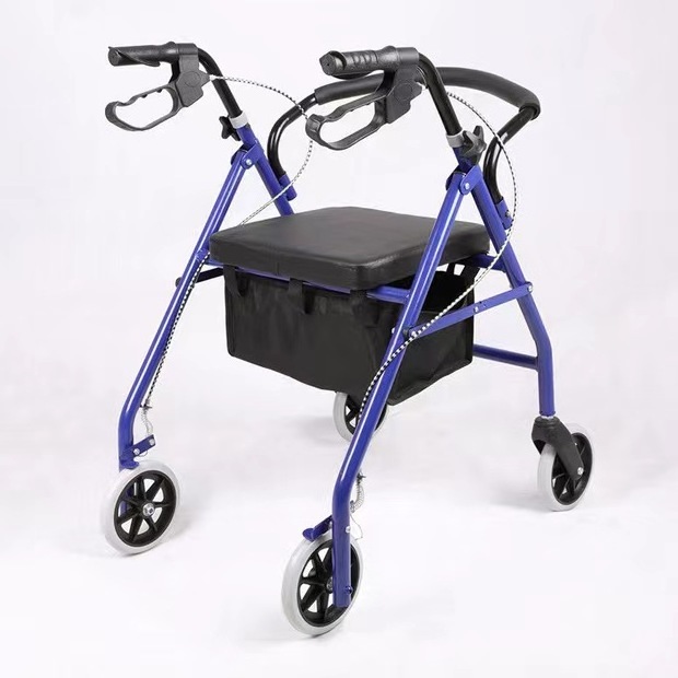 Professional New Olderly Walking Aids  Folding Portable Rollator Walker adult walker With Soft Seat