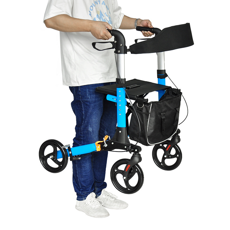 BQ1002B Foldable  light weight  4 wheels walkers with seat  for elderly people and disabled people