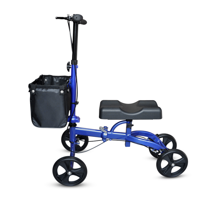 Good quality knee scooter 4 wheels steel frame knee walker and mobility scooter for broken leg