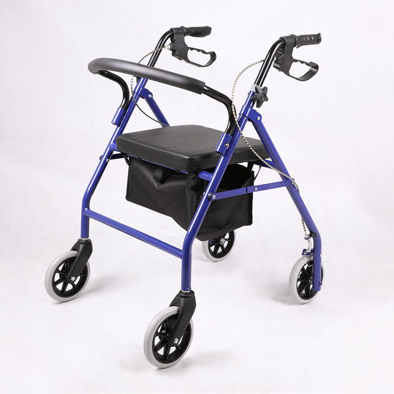 2023 China Heavy Duty Upright Walker Bariatric Stand Up Rollator Walker with Extra Wide Padded Seat & Backrest