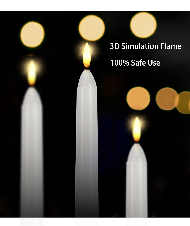 Set-6 LED Taper Candle Twinkling Wedding Christmas Decoration Rechargeable Remote Controlled LED Dinner Candles