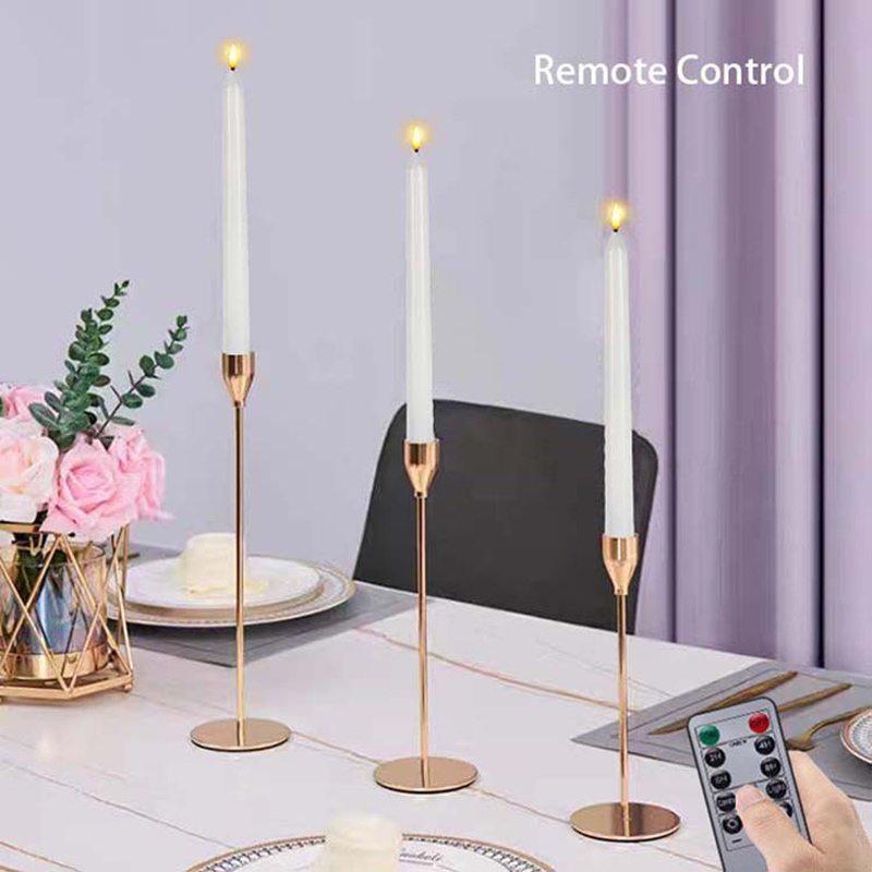 Set-6 LED Taper Candle Twinkling Wedding Christmas Decoration Rechargeable Remote Controlled LED Dinner Candles