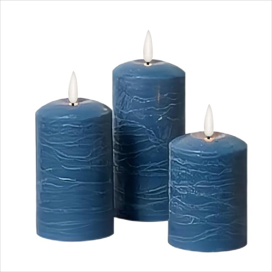 Remote Control Personalized Color Rustic Textured Fake Votive 3D Wick Real Wax flickering Flameless LED Pillar Candles