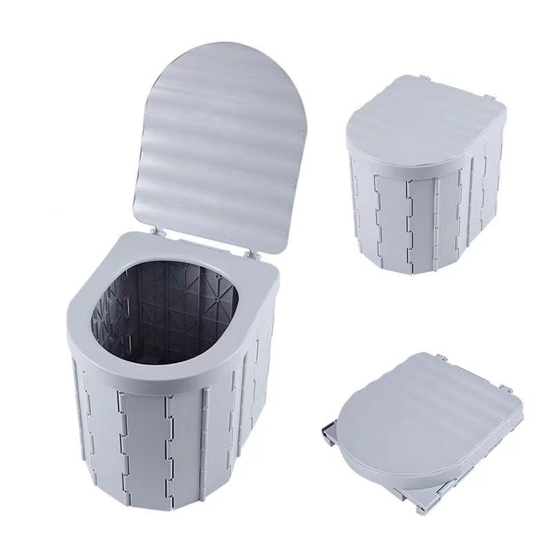 Emergency Potty Removable Outhouse Foldable Mini Outside Outdoor Lid Caravan Plastic Camp Toilet Portable For Car Elderly Trips