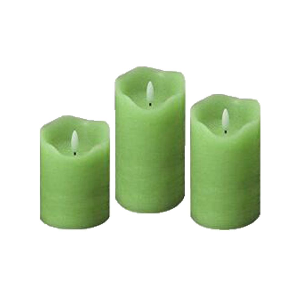 Custom Colorful Battery Powered Flameless Flickering Pillar LED Candle Light With 3D Flame Electronic Candles