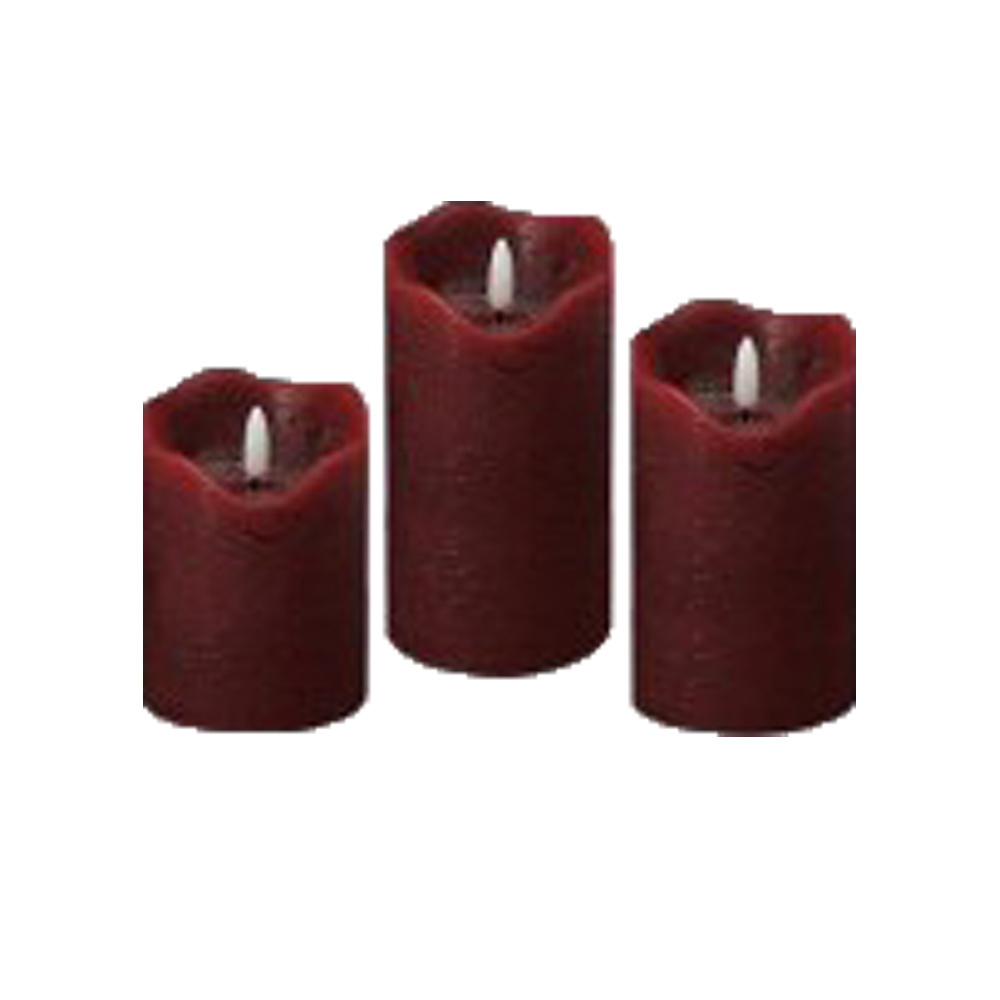 Custom Colorful Battery Powered Flameless Flickering Pillar LED Candle Light With 3D Flame Electronic Candles