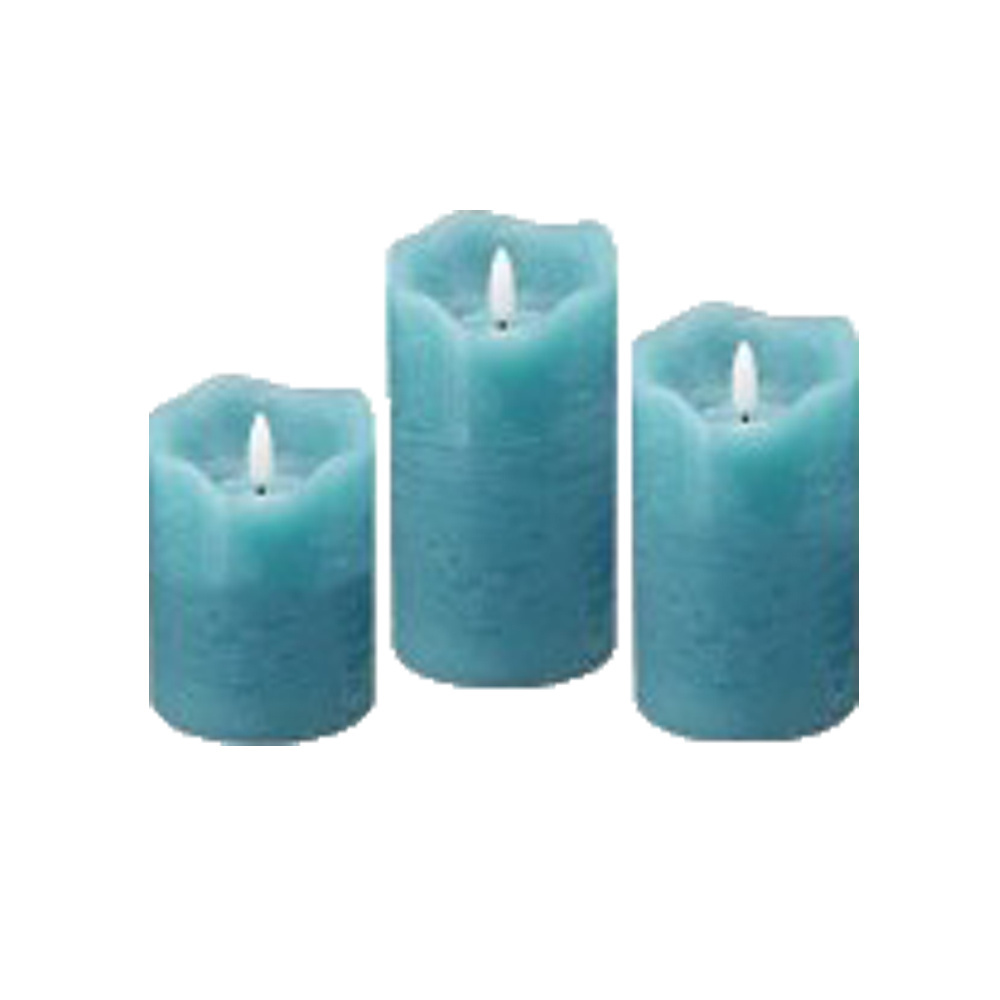 Custom Colorful Battery Powered Flameless Flickering Pillar LED Candle Light With 3D Flame Electronic Candles