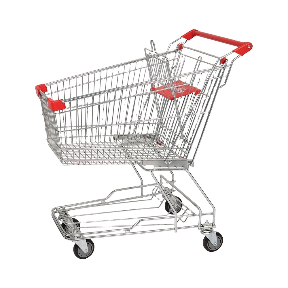 High Quality 125L Grocery Store Supermarket Asian Metal Trolleys Carts