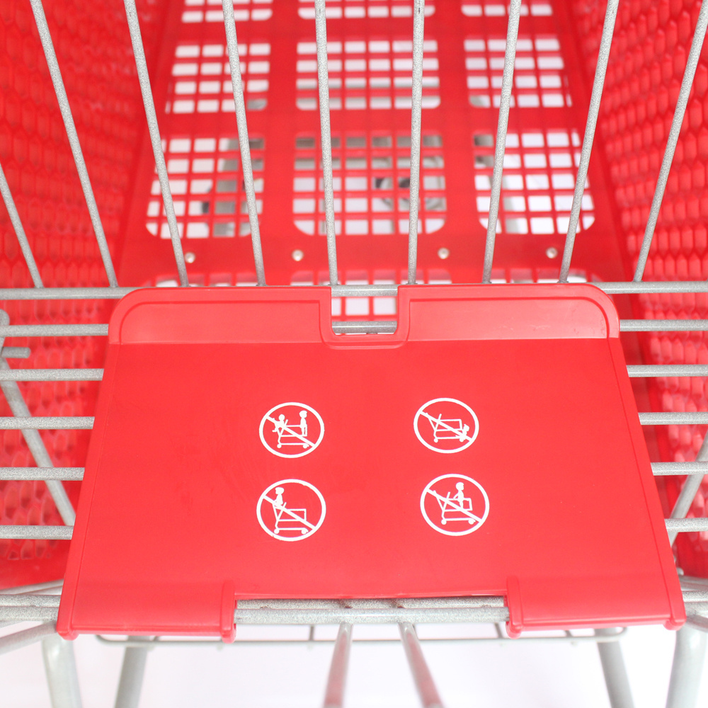 High Quality Two Layers Retail Plastic Trolley for Supermarket