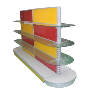 Red Yellow Super Market Racks Supermarket Shelves 4 Layers Supermarket Gondola Shelving For Display Rack