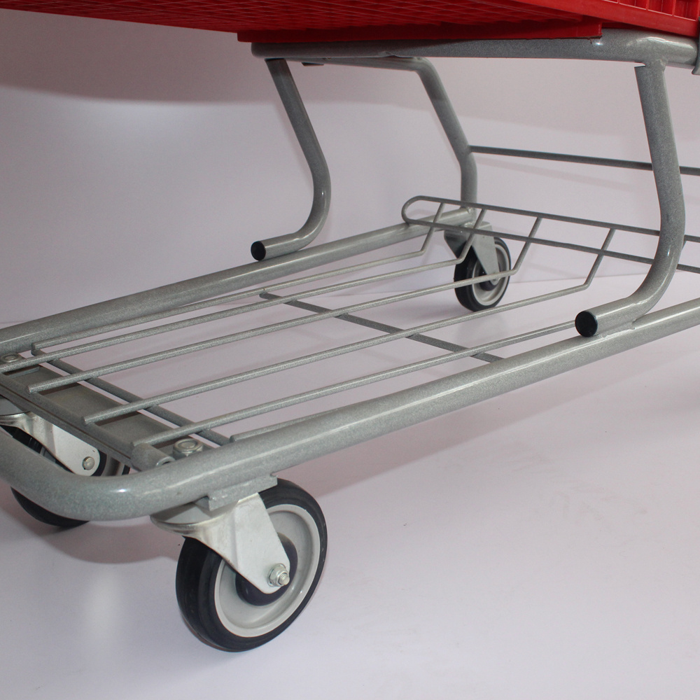 High Quality Two Layers Retail Plastic Trolley for Supermarket