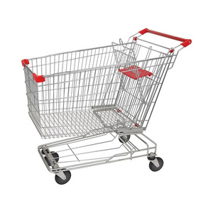 210L Supermarket Grocery Trolley Heavy Duty Customized Size Supermarket Shopping Trolley