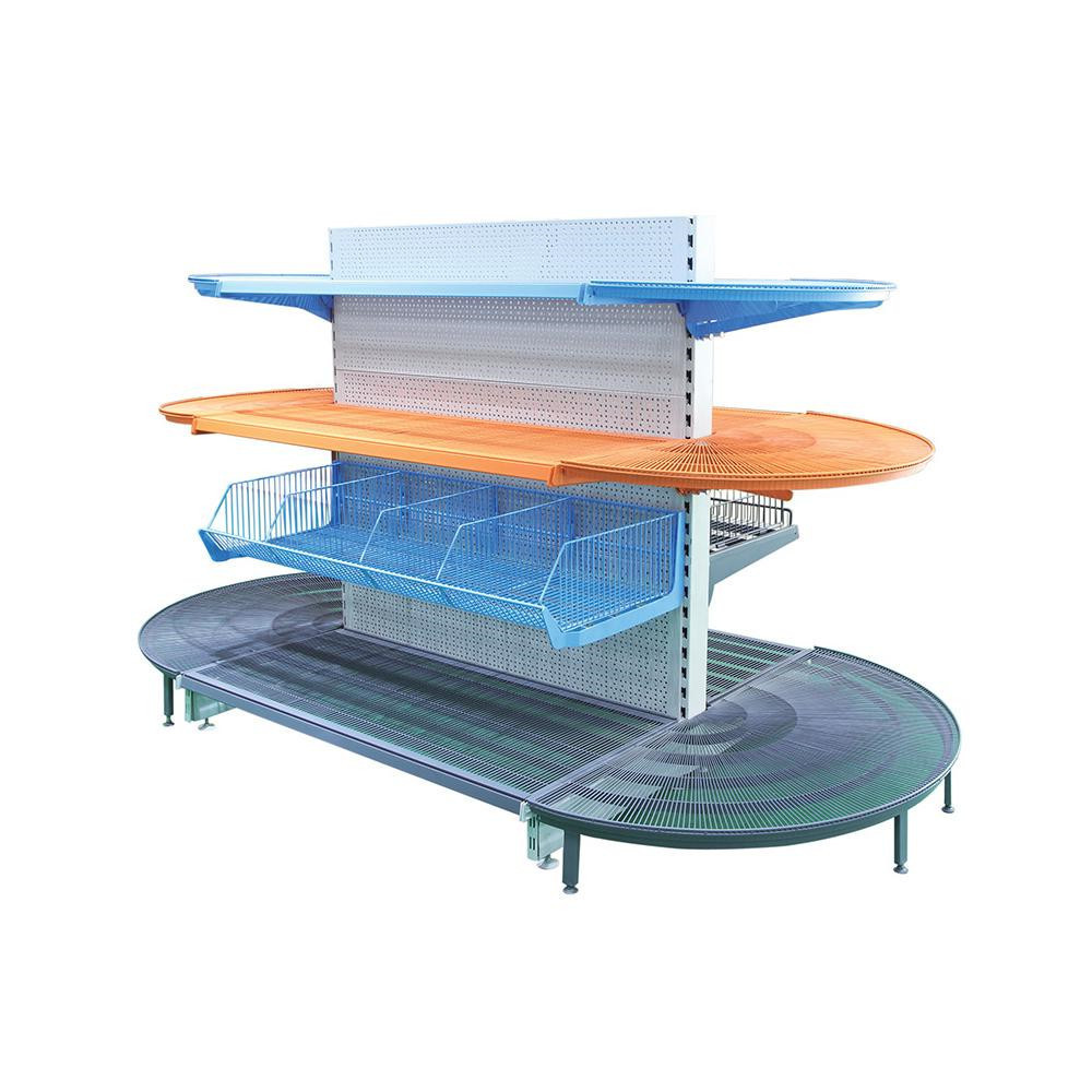 Customized Grocery Store Equipment Supermarket Shelves Metallic Material Grocery Store Display Racks