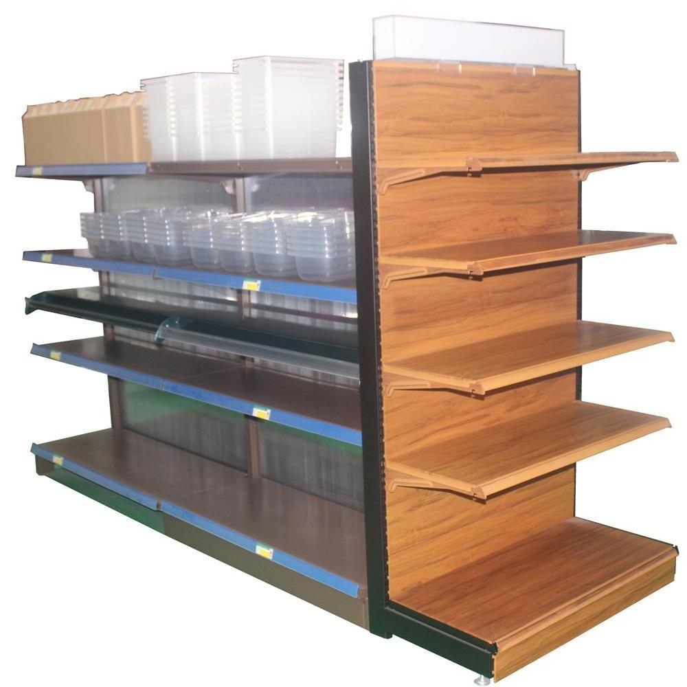 Wooden 5 Layers Supermarket Shopping Display Shelf For Store Super Snack Rack Gondola Shelves