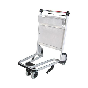 Automatic Adjustment Lever Airport Trolley Cart Sturdy Airport Luggage Trolley Wheels