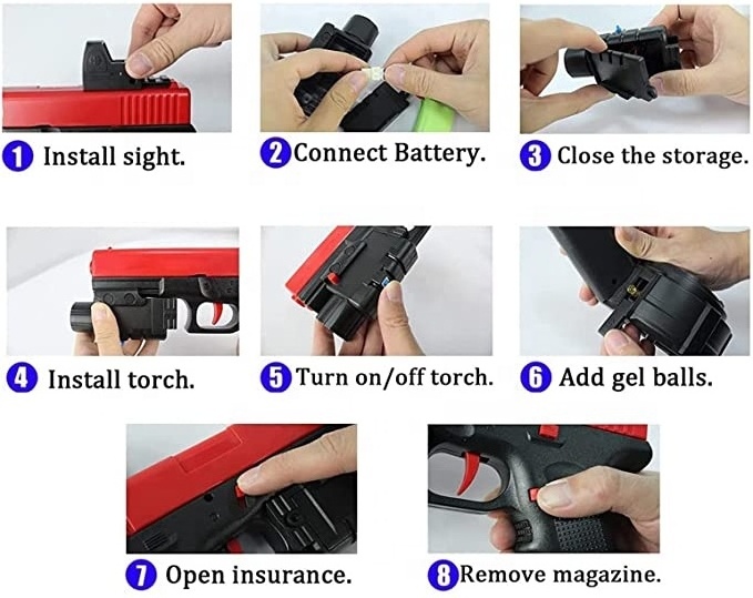 Glock Pistol Electric Automatic Gel blaster High Quality Play Splash water balloon gun with gel bead toy gun