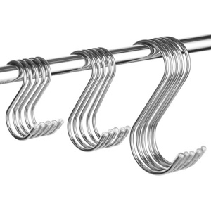 Metal S Shaped Hooks Stainless Steel Metal Hangers Hanging Hooks for Kitchen, Work Shop, Bathroom, Garden