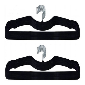 New Type 43CM Velvet Short Neck Flocking Anti Slip Clothes Hanger Adult Storage Rack