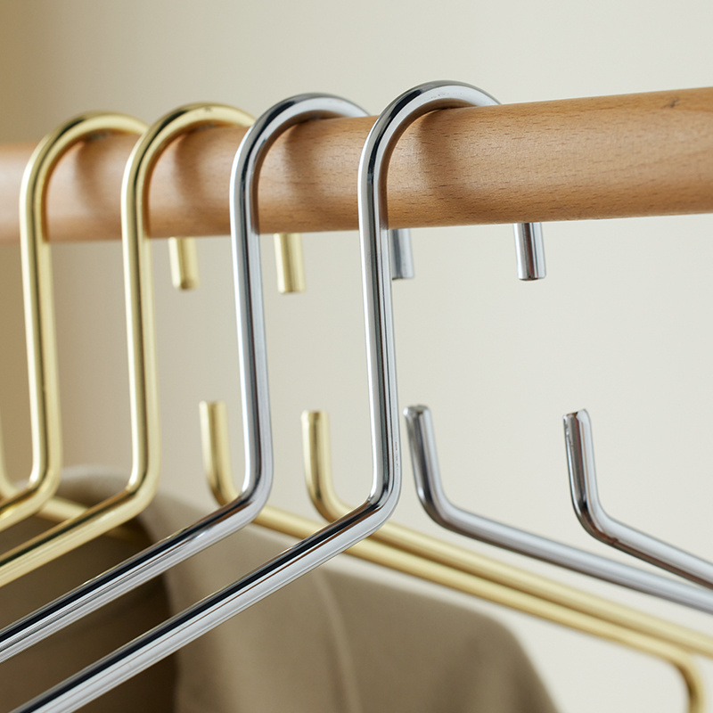 Luxury Heavy Heavy Duty Thick Cast Iron Gold Hanger Metal Coat Hangers Solid Bold Wide Shoulder Thickened Drying Rack