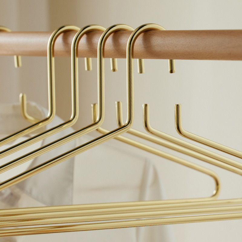 Luxury Heavy Heavy Duty Thick Cast Iron Gold Hanger Metal Coat Hangers Solid Bold Wide Shoulder Thickened Drying Rack