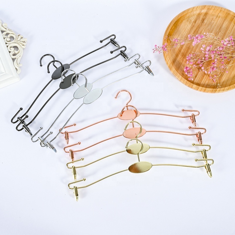 Metal Lingerie Underwear Hanger Custom Logo For Fashion Brand Display Clothes Bra Underwear Bikini Hangers