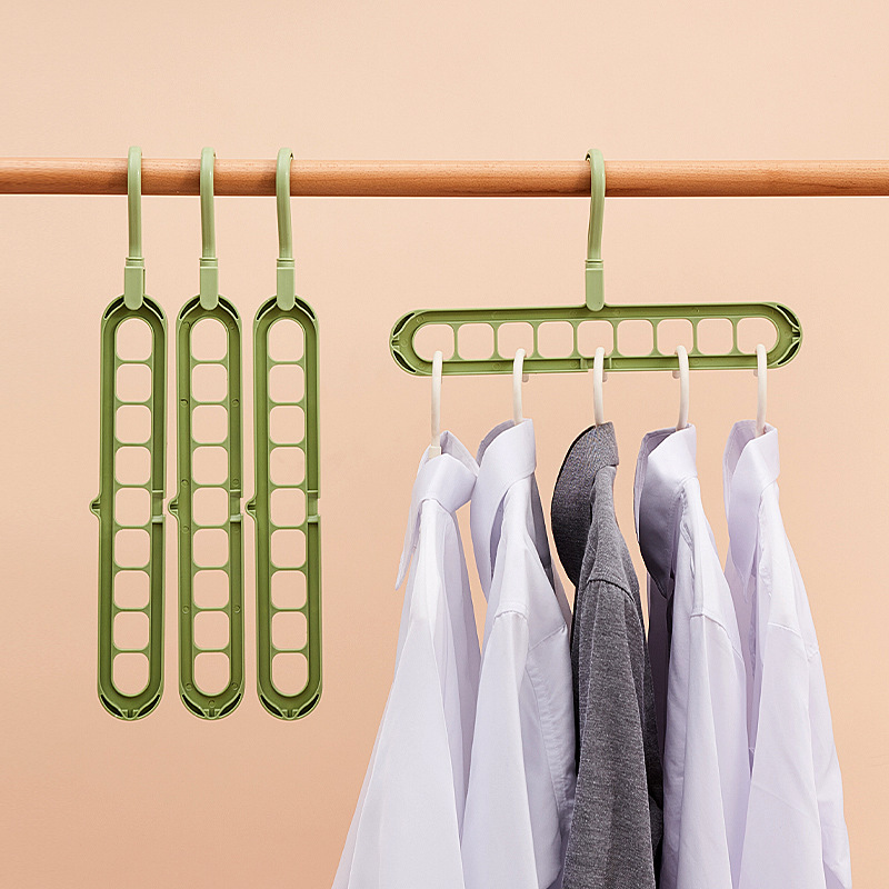 BST 9 Holes Plastic Magic Hanger Saving Space Master Household Multi-functional Rotating Universal Wardrobe Storage Pants Hanger